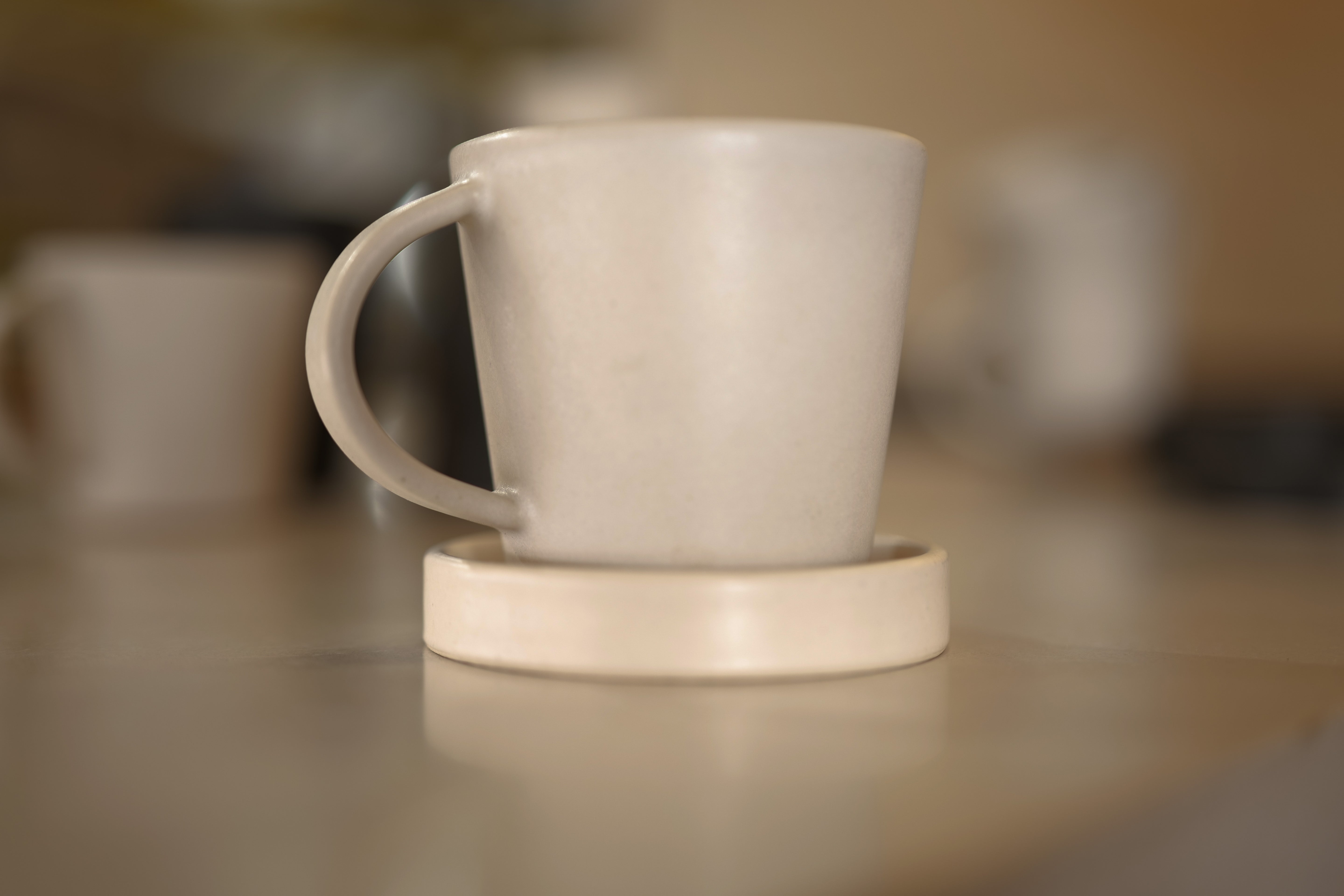 Ritual 9oz White Cup + Saucer by Dor & Tan