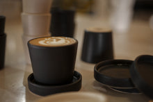 Load image into Gallery viewer, Ritual 6.6oz Black Beaker + Saucer by Dor &amp; Tan