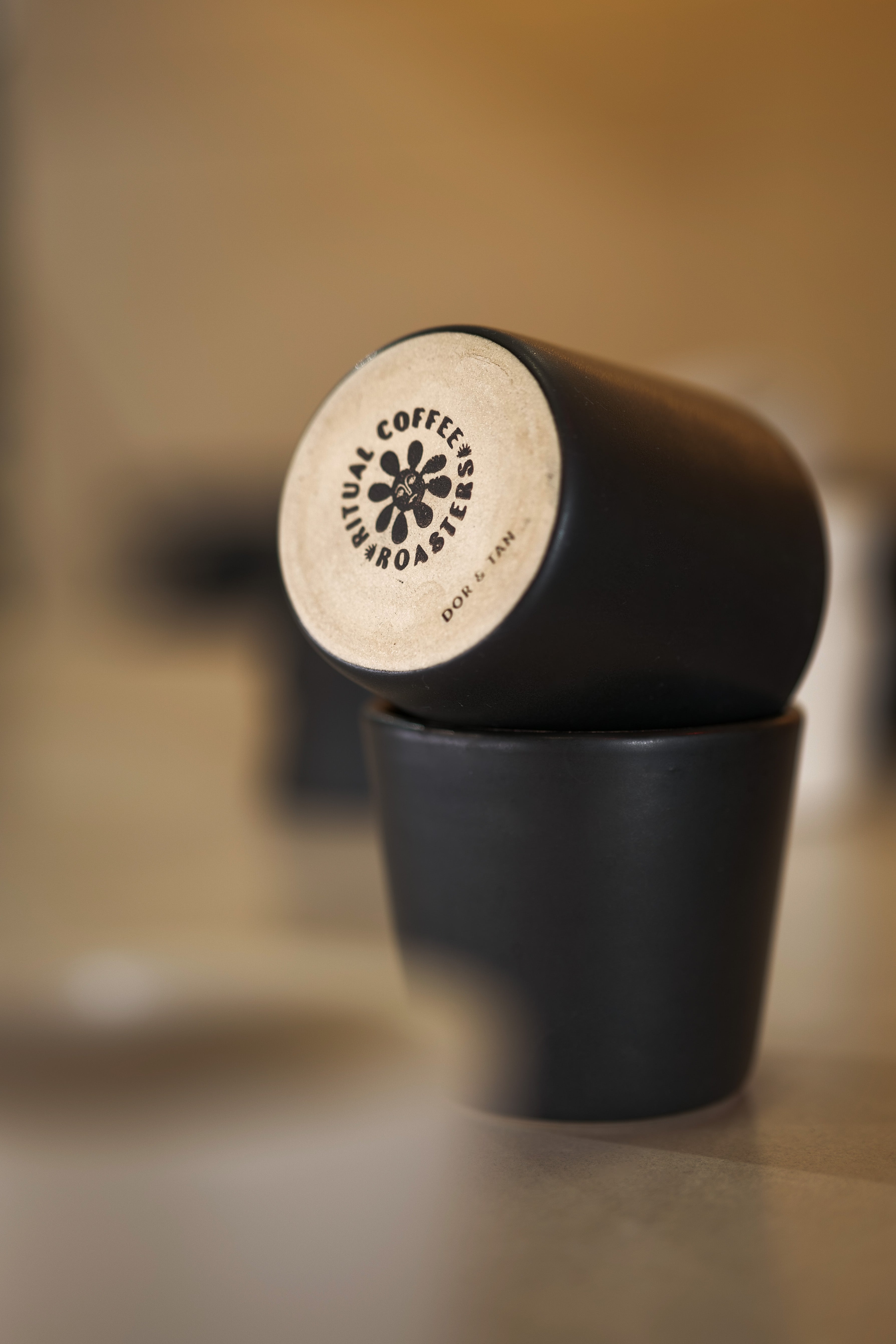 Ritual Coffee branded cup and saucer.