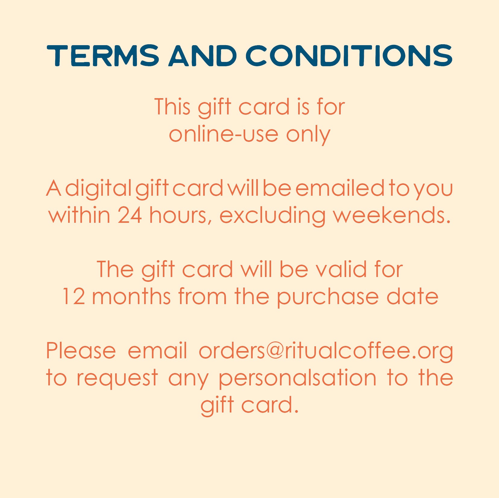Ritual Roasters Online Gift Card